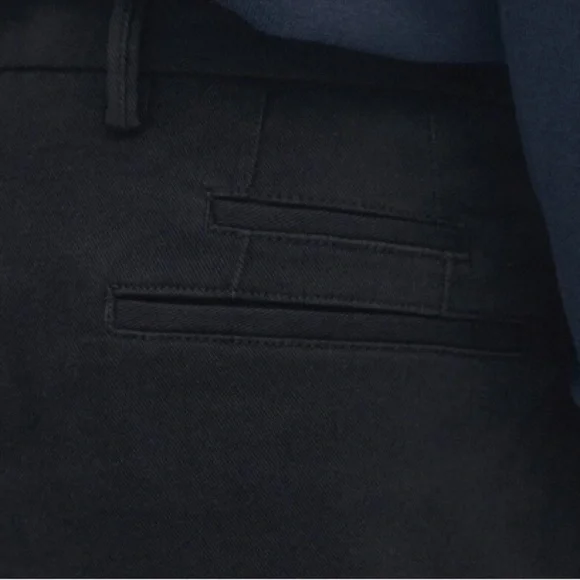 NWT. Massimo Dutti Black Cotton Blend Slim Fit Chino Trousers. Size 32.